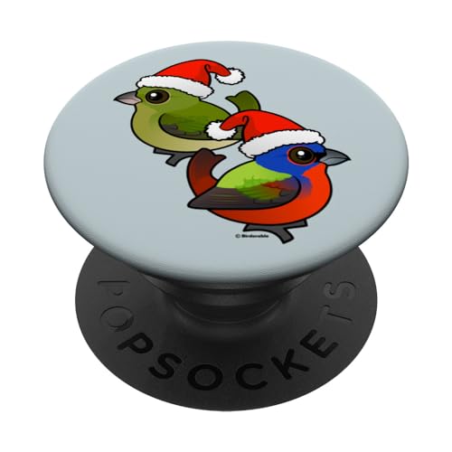 Cute Cartoon Painted Bunting Pair Santa Claus Christmas PopSockets Swappable PopGrip