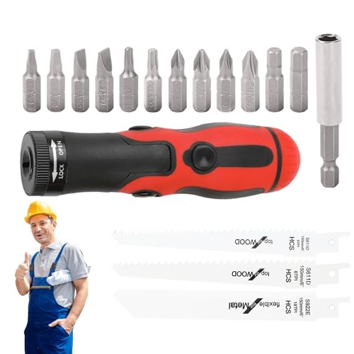 Mango de sierra recíproco, sierra de mano de mano de mano | Adaptador de aserración con trozos y sierras - Kit compacto, accesorios de poda de madera para el hogar