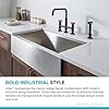 KRAUS Urbix Industrial Bridge Kitchen Faucet with Side Sprayer in Matte Black/Red, KPF-3125MBRD #4