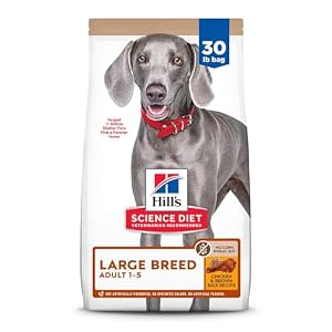 Hill’s Science Diet Large Breed Adult Dry Dog Food 1-5, Quality Protein for Joint Support & Lean Muscles, No Corn, Wheat, Soy Chicken & Brown Rice, 30 lb. Bag