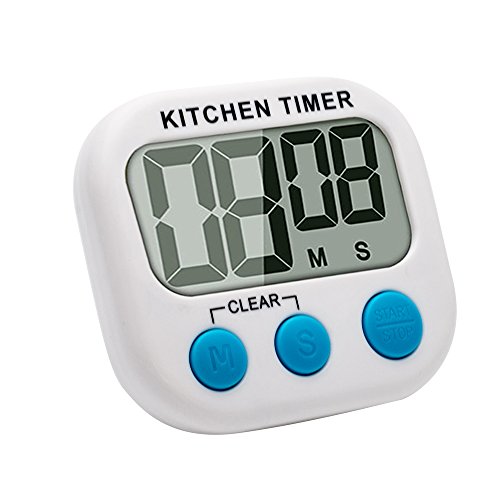 Henweit magnético de cocina temporizador alarma Cronómetro Digital de gran pantalla LCD Count Up Down reloj redondo con soporte para hogar cocina