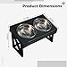 Machify Elevated Dog Bowls, Adjustable Raised Feeder, Two Stainless Steel Bowls, 3 Height Settings, Spine Support, Easy Assembly, Black, 10.2 X 10.8 X 17.7 in