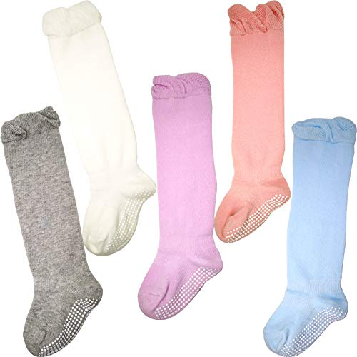 MOLUMIX Baby Knee High Grip Socks, Toddler Non-Slip Socks for Boys and Girls…2