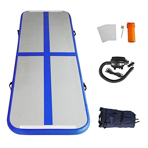 86 York 10ft Inflatable Gymnastics Tumbling Track Mat with Electric Air Pump for Gym/Home/Yoga/Training/Kids/Sport/Taekwondo/Game