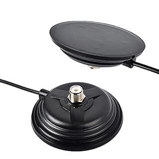 UAYESOK Base de Montage magnétique pour antenne HF/VHF/UHF Base de 4,3 Pouces (110 mm) avec câble coaxial RG58 5M (16,4 Pieds) Prise PL-259 pour émetteur-récepteur Radio Marine Bande UHF Felmale CB