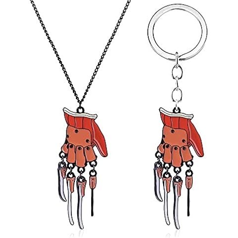 Classic Horror Movies Chucky Keychain Necklace - Halloween Scary Cosplay Costume Jewelry - Creative Christmas Gifts for Horror Movie Fans, One Size, Metal, No Gemstone Cover
