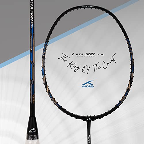 Image of Hundred Viper 900 Carbon Fibre Strung Badminton Racket with Full Racket Cover