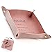 PU Leder Tablett Organizer Ablage Aufbewahrungsbox Schmucktablett aus PU-Leder mit Druckknopf Faltbares Ledertablett Catchall Schlüssel Tiny Organizer Box Für Schmuck Ringe Armbänder Münzen