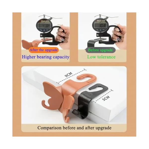 Stylish Rose Gold Car Seat Hooks – 360° Rotating Butterfly Organizer, Heavy Duty 25KG Weight Limit, Dual Hooks for Bags & Groceries | ABS Material, Easy Install Car Storage Solution - Image 5