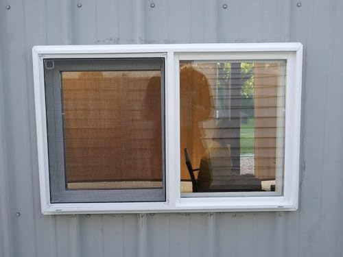 Finestre finestra scorrevoli 120 110 100 90 80 70 60 50 40 CM Finestra Piccola Per Seminterrato Bagno Cucina E Garage, Finestra Scorrevole Orizzontale Con Zanzariera, Vetro E Serratura(White,WxH 110x3