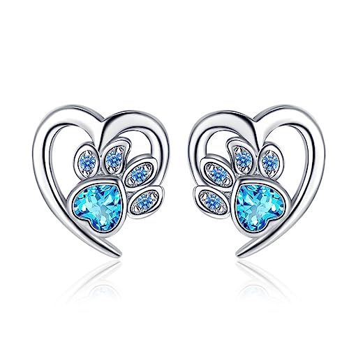 Boucles d'oreilles patte de chien en argent 925, bijoux de qualité