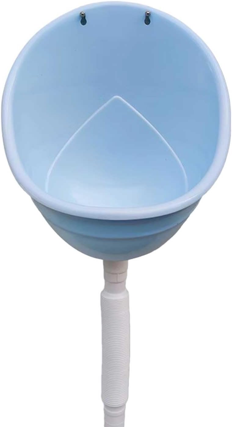 Wall Mounted Plastic Urinal for Men, Waterless Urinals, Diverter Outdoor Toilet for Indoor, Garage, Basement, Camping Site(Blue)