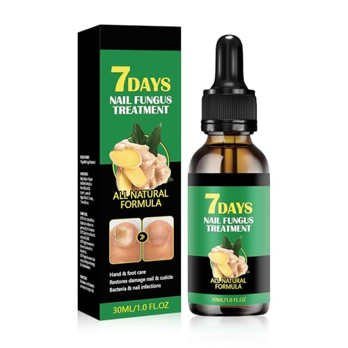Extra Strong Toenail Fungas Treatmant - Ginger Nail Fungus Treatment for Toenails - 7 days Nail Treatment for Thick Broken Discolored Nails - Nail Repair Growth Ginger Cuticle Care Oil 30 ML