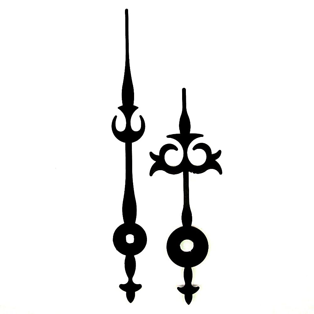 Replacement Black Metal Clock Hands Compatible With German Euroshaft Mechanism Movements DIY Repair 80mm (A)