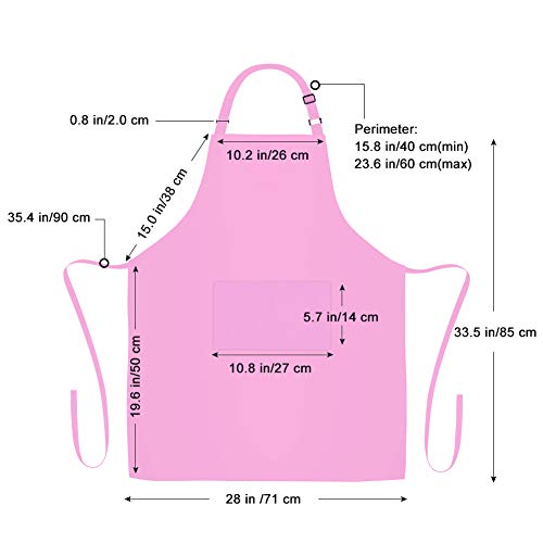 Jubatus 2 Pack Bib Aprons With 2 Pockets Cooking Chef Kitchen Apron For Women Men, Pink #TOP6