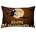 Federa per cuscino con cerniera per Halloween, luna magica e notte, linea decorativa, traspirante, confezione da 2