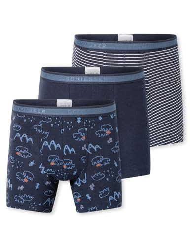 Schiesser Jungen 3 PACK Unterwäsche Boxershorts - 95/5 Organic Bio Baumwolle - Größe 92 bis 140