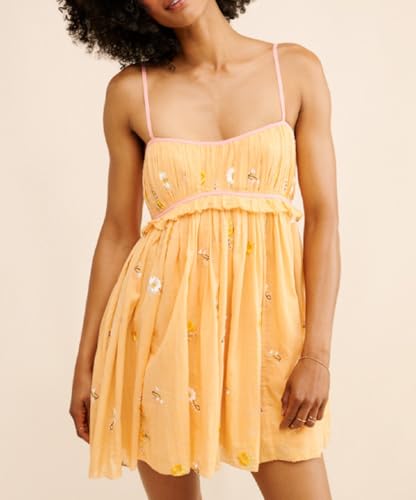 Image of Women Boho Floral Mini Cami Dress Spaghetti Strap Flowy Sling Dress Graphic Backless Summer Holiday Sundress