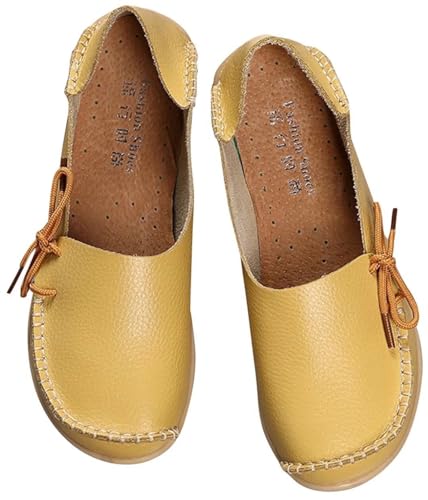 Image of Women's Leather Slipper Loafers Flat Shoes Slip-Ons