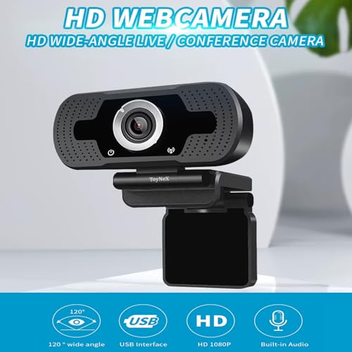 Image of HD 1080P Webcam Autofocus Web Camera Desktop with Mic, USB Webcam for Web-cast Conference Cam for PC Laptop Computer Online Meeting.(Black)