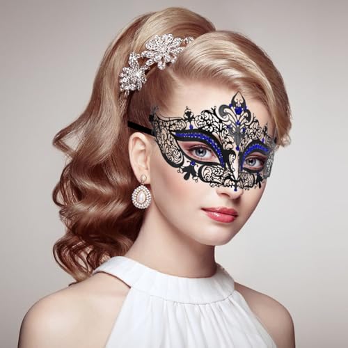 Image of Coddsmz Couples Venetian Masquerade Mask Set Luxury Style Princess Party Mask for Couples Women and Men Mardi Gras Masks