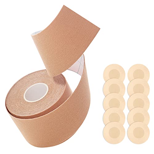 Brust Boob Tape BH, Brust Tape für Grosse Brüste Brustband, wasserdicht Kinesiologie Tape Atmungsaktives Brust Tape Body Tape BH Rückenfrei Trägerloser für Abendkleider, Ballkleid, Hochzeitskleid