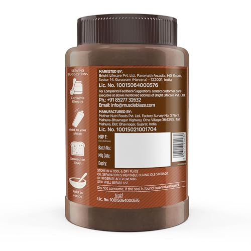 Image of MuscleBlaze Fit Chocolate Peanut Butter (Creamy, 1kg) | High Protein | No Trans Fat, Energy Booster (Pack of 2)