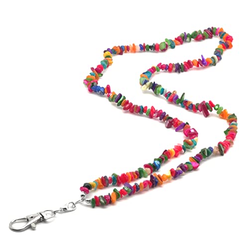 Sopopal Boho Cute Lanyard Beaded Chip Stones Teacher Lanyards For Id Badges And Keys Neck Keychain Cruise Lanyard For Women Girls #TOP3