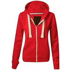 Parsa Fashions Ladies Plain Zip Up Hoodie Womens Fleece Hooded Top Long Sleeves Front Pockets Soft Stretchable Comfortable PLUS SIZES Small to XXXXXXXL (UK 6-30)