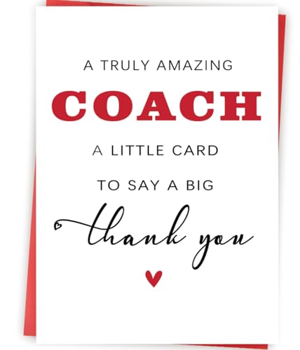 Abeletree Thank You Coach Card, Coaches Appreciation Gifts for Men Women, Basketball Soccer Coach...