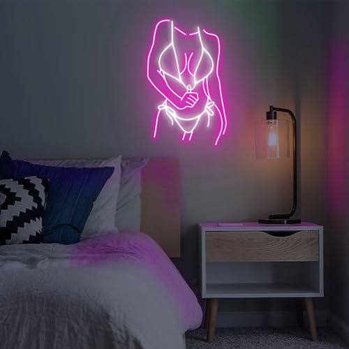 Image of Women Neon Sign 23.6 inches Bikini Body Led Neon Signs Lady Light for Bedroom, Living Room, Home, Bar Shop Wall Decor Gift