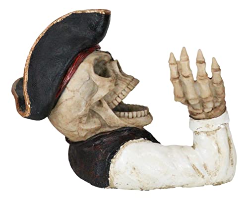 Ebros Gift Bootleg Rum Gold Tooth Pirate Captain Hook Skeleton Skull Wine Holder Figurine Evil Dead Sea Skeleton Pirate Marauder Kitchen Accent Decor Centerpiece #TOP3