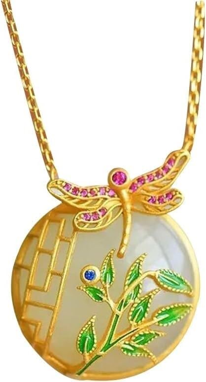 Pendentif libellule en jade hétien pour votre séance de yoga