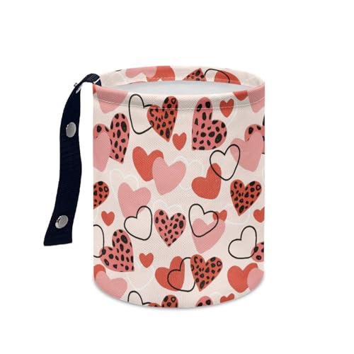 Image of Car Trash Can Valentine's Day Heart Collapsible Accessories Trash Can of Cars, Easy to Clean Car Garbage Accessory Car Interior Decoration