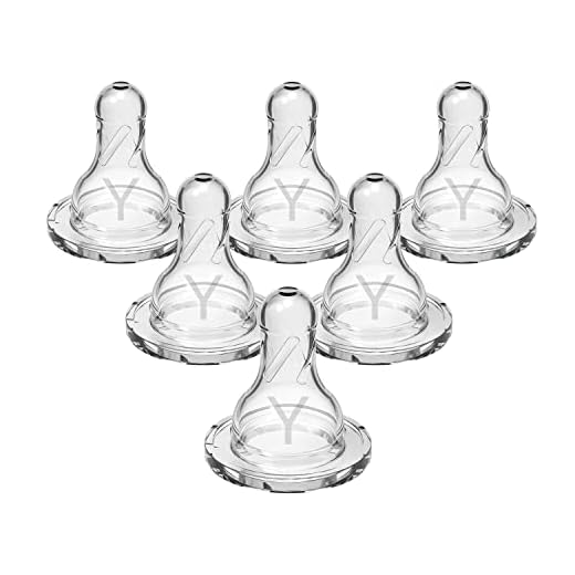 Dr. Brown’s Natural Flow Y-Cut Narrow Baby Bottle Silicone Nipple, Ideal for Thicker Liquids, 9m+, 100% Silicone Bottle Nipple, 6 Count