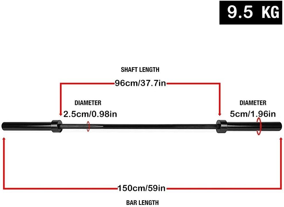 Debonla 5ft Olympic Barbell Weight Bar,Solid Iron Workout Bar Barbell,Weightlifting Strength Training Technique Bar with Ring Collars and Hard Chrome Sleeves Suitable for Olympic Lifts&Power Lifts (5 Ft, Black) : Sports & Outdoors