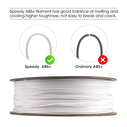 Image of eSUN High Speed ABS+ Filament 1.75mm, Excellent Layer Adhesion 3D Printer Filament Speedy ABS Plus for Fast Printing, 1KG Spool (2.2 LBS) 3D Printing Filament for 3D Printers, Cold White