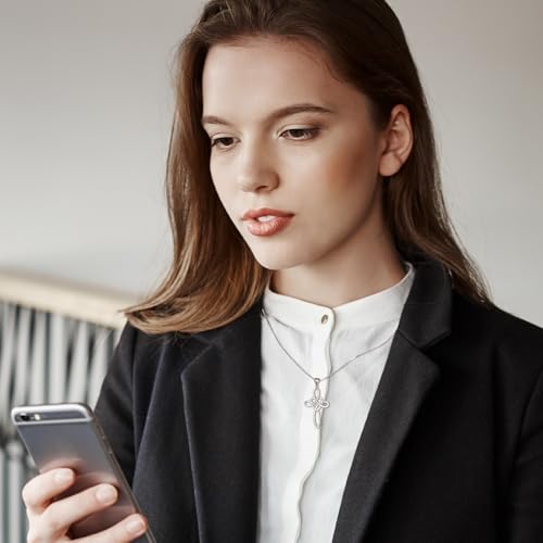 Celtic Cross Necklace Women 925 Sterling Silver Celtic Knot Infinity Love Heart Pendant Necklace for Women Irish Celtic Jewelry Gift for Birthday Christmas4