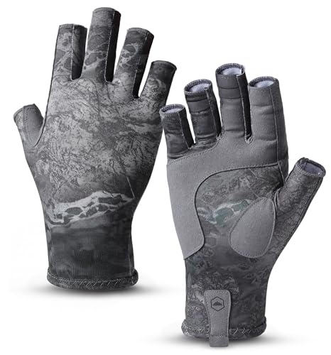 Tough Outdoors Fingerless Fishing Glove - UPF 50+ Sun Protection for Water Sports Enthusiasts - Lightweight, Breathable, Kayakin