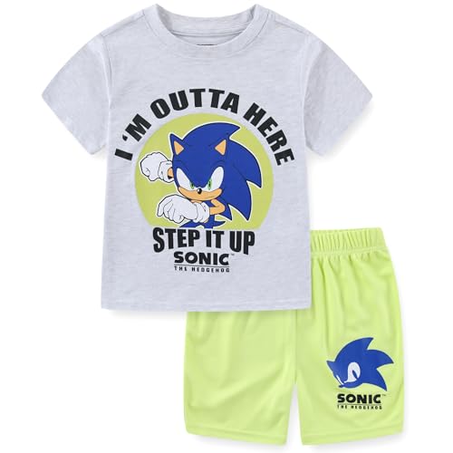 SEGA Sonic the Hedgehog Boys Short Sleeve T-Shirt and Mesh Short Set for Big Kids