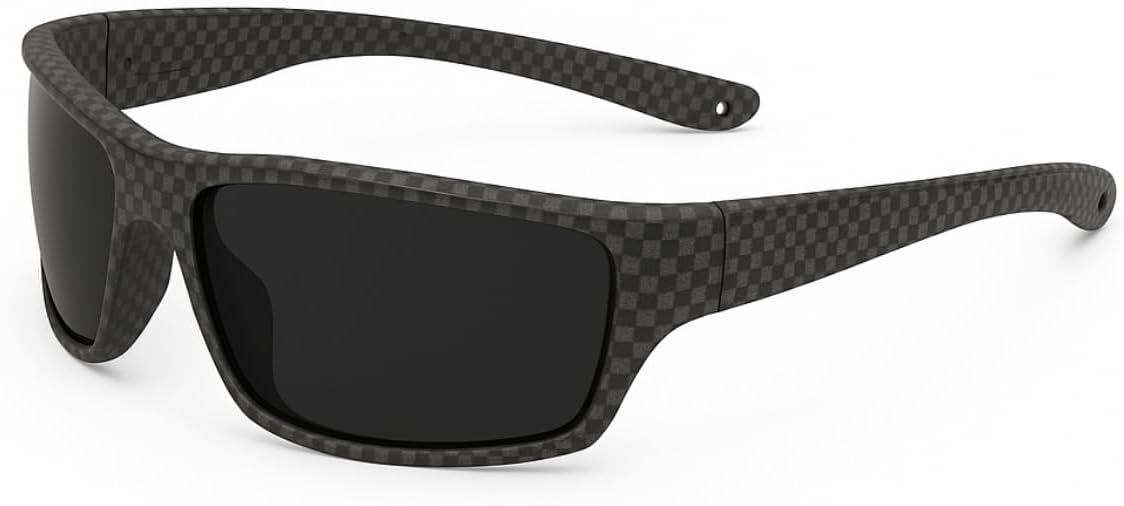 Óculos de Sol Esportivo Masculino, Polarizado, Proteção UV400, Armação Preta, Para Pesca