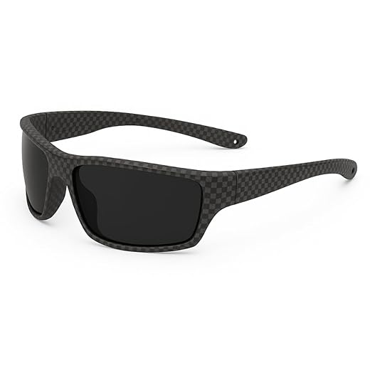 Óculos de Sol Esportivo Masculino, Polarizado, Proteção UV400, Armação Preta, Para Pesca