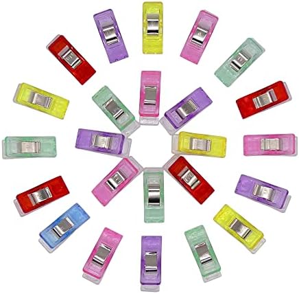 Wonder Clips 20 Pack, Multipurpose Plastic Sewing Clips for Binding, Gripping, Piping, Quilting, Crafts, Assorted Colours