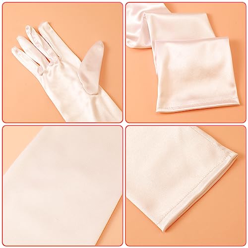 NQEUEPN Women's Long Satin Elbow Gloves, 21" Stretchy Opera Gloves for Evening Party Dance (Champagne) - Image 4