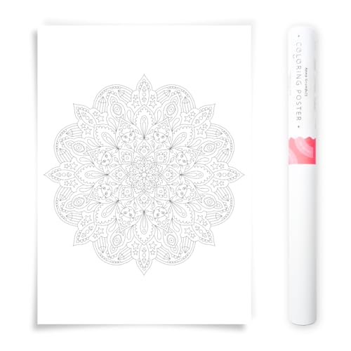 Poster Mandala Magique à Colorier AnnaGrundulsDesign 50x70cm