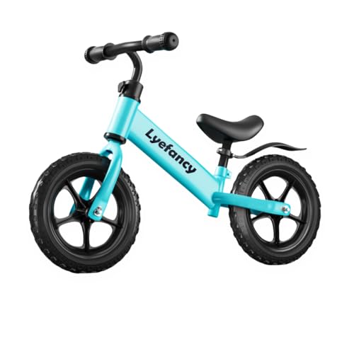 Lyefancy 12-Zoll-Laufrad für Jungen und Mädchen im Alter von 25 Jahren kindgerechtes Trainingsfahrrad ohne Pedale höhenverstellbarer Sitz Erstes Laufrad für Kleinkinder(blau)