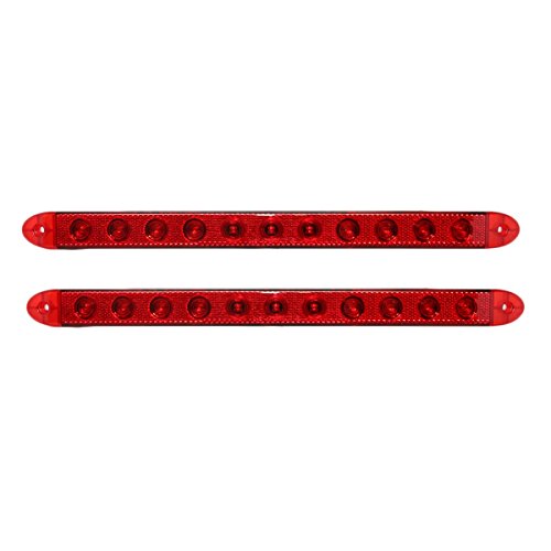 VISION LED Pair of Multi-Function Stop Turn Tail Marker Trailer Light LED Bar Truck Waterproof Assembled in The USA, Red