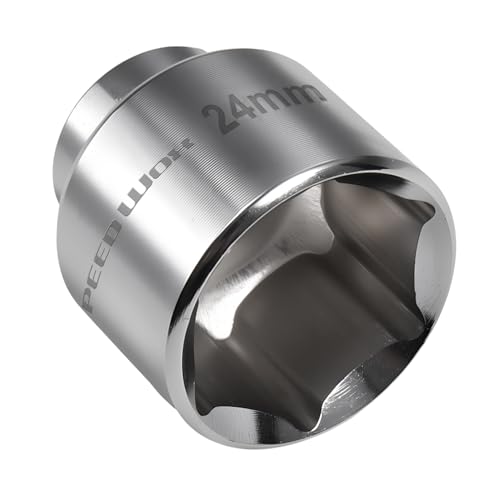 Image of SPEEDWOX 24mm Oil Filter Socket Wrench Low Profile Oil Filter Wrench Socket Oil Filter Removal Tool 6-Point Socket 3/8" Drive Compatible for BMW 2004-2005 Model 545I Cadillac Ford 2003-2010 F-150