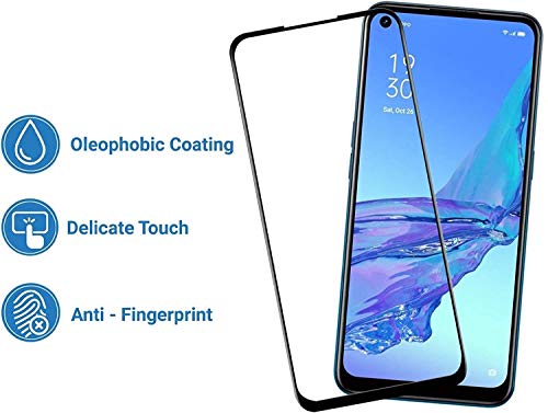 Image of Screen Protector for Oppo A32 | A52 | A72 | A92 (Black) Tempered Glass Edge-to-Edge 6D Screen Guard With Installation Kit