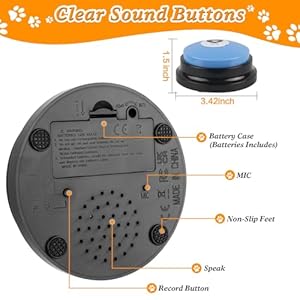6pcs Canine Speaking Button Set Canine Buttons for Communication 30s Voice Recording Canine Coaching Buttons Talking Pet Buttons Buzzer with Antislip Canine Button Mat 24 Stickers 16 Aaa Batteries Cucciolini Doodles 6pcs canine speaking button set canine buttons for communication 30s voice recording canine coaching buttons talking pet buttons buzzer with anti slip canine button mat 24 stickers 16 aaa batteries cucciolini doodles